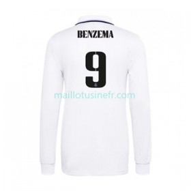 Maillot de Foot Real Madrid Karim Benzema 9 Domicile 2022-23 Manches Longues